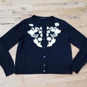 J Crew black 100% merino wool light sweater